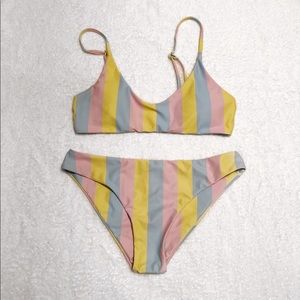 Pastel Striped Two Piece